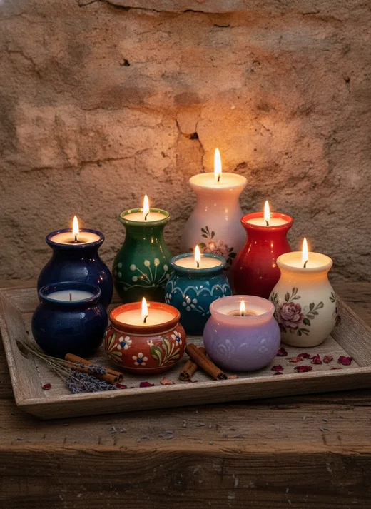 AI product shot sample: artisan candles