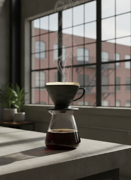 AI product shot sample: ceramic coffee dripper