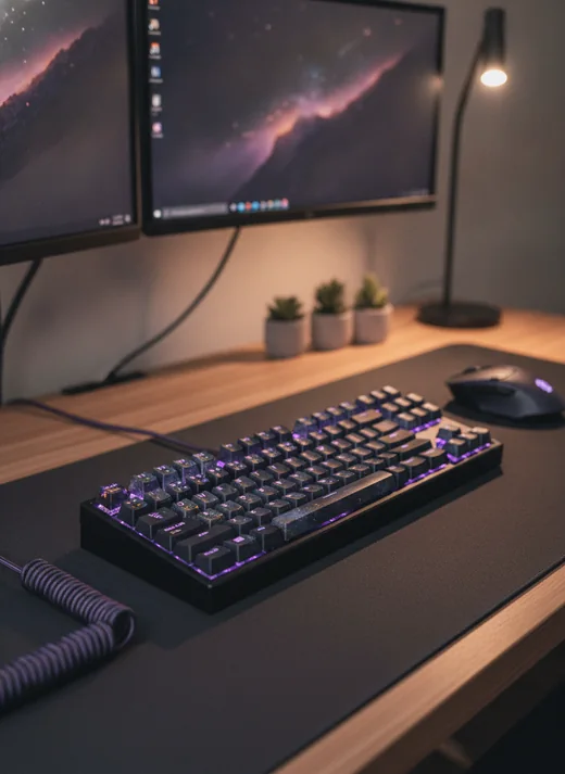AI product shot sample: mechanical keyboard